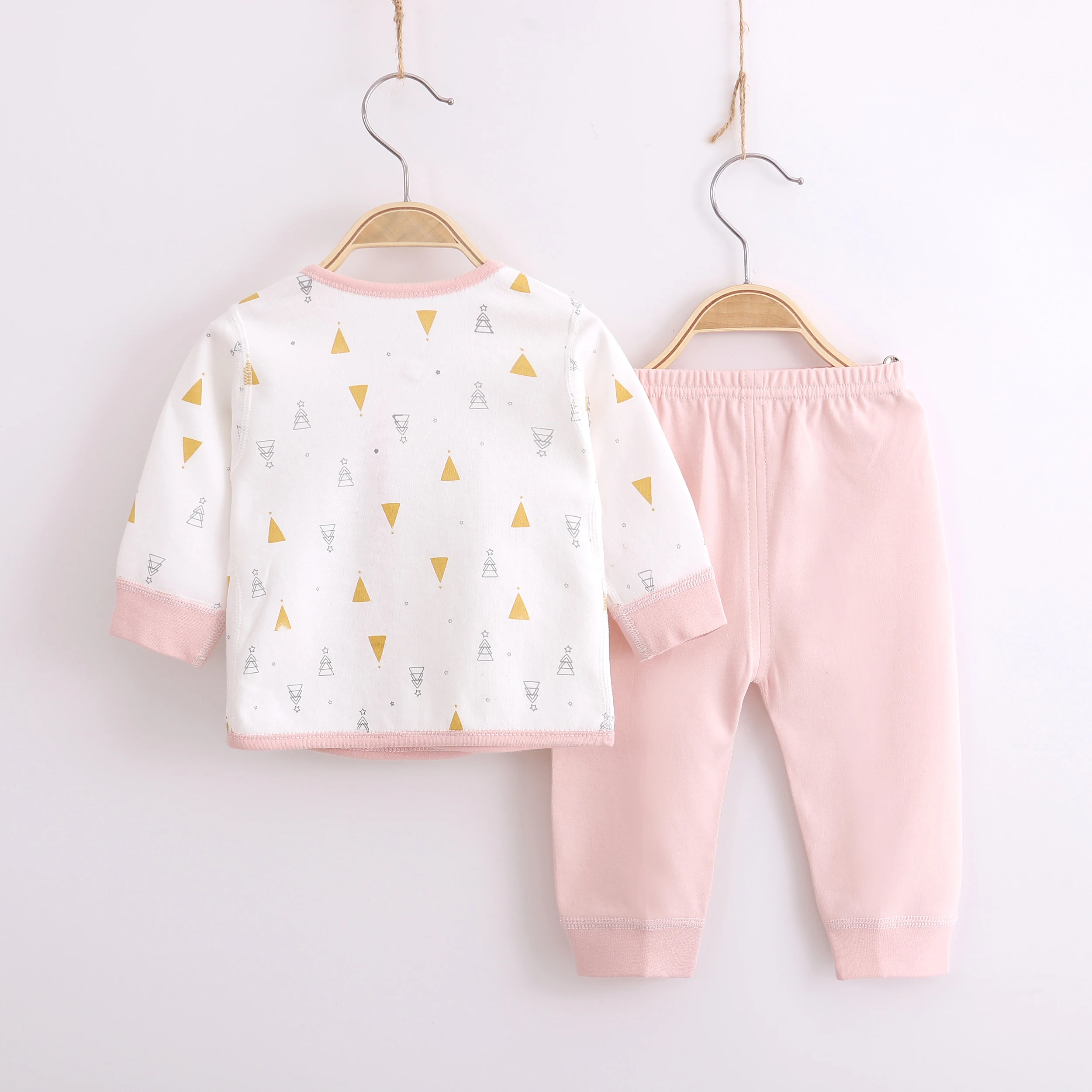 Newborn Baby Cotton Intimates Set 0-3 Months Baby Side-Breasted Lace-Up Monk Suit Kidsren's Thermal Intimates Set thumbnail 2