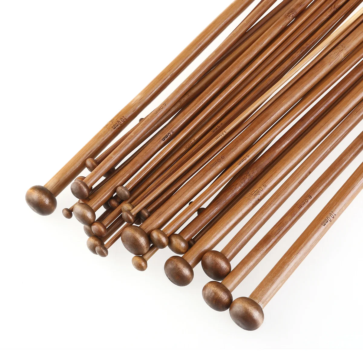 18Pairs Carbonized Bamboo Single Pointed Knitting Needles Set 35cm Length 2mm-10mm Crochet Knitting Needles Professional Smooth thumbnail 4