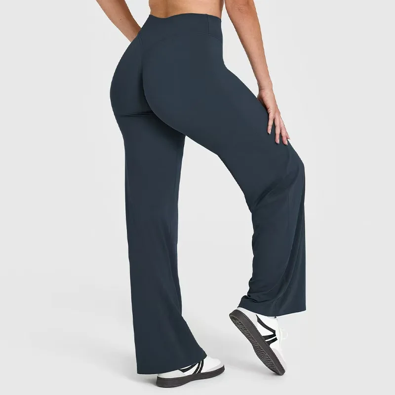High Waisted Straight Leg Yoga Pants for Women, Naked Feeling Butt Lifting Loose Fit Workout Trousers, Slimming Gym Pants thumbnail 6