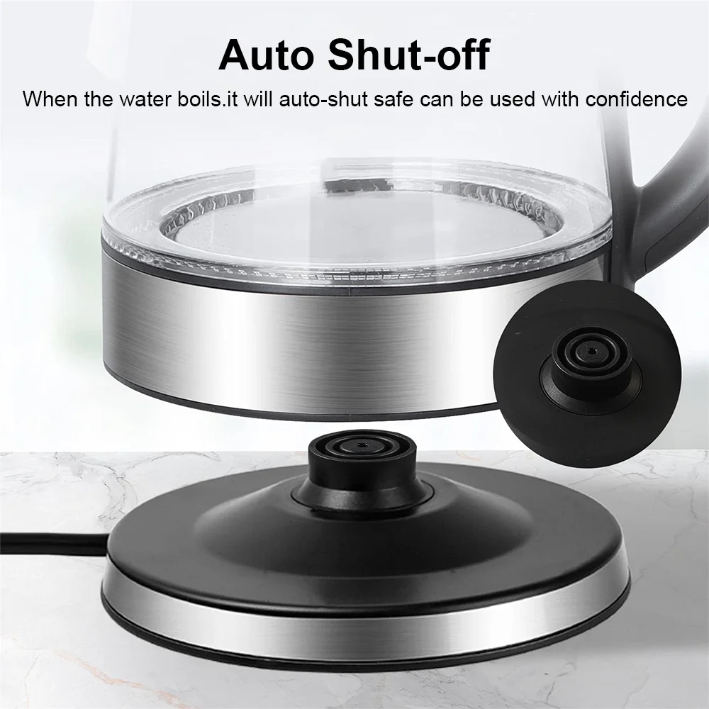 220V 1.8L Electric Kettle Glass Tea Kettle Water Boiler Home Kitchen water heater,Dry Boiling Protection thumbnail 3