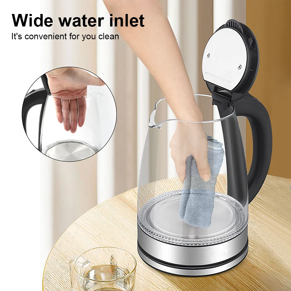 220V 1.8L Electric Kettle Glass Tea Kettle Water Boiler Home Kitchen water heater,Dry Boiling Protection thumbnail 2