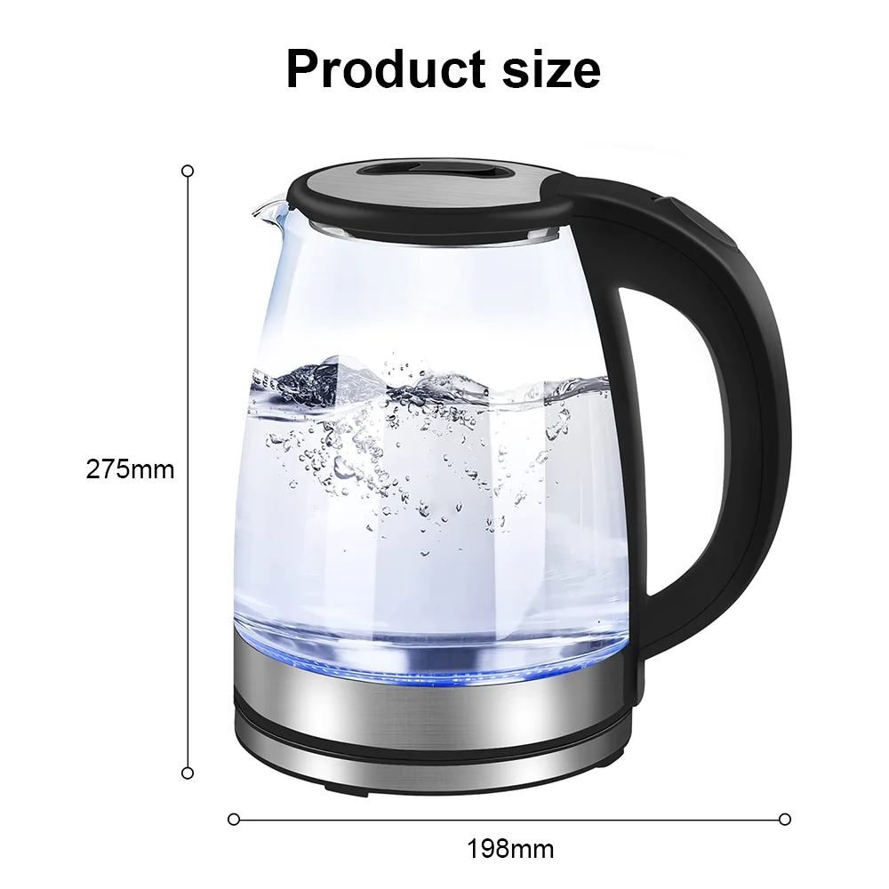 220V 1.8L Electric Kettle Glass Tea Kettle Water Boiler Home Kitchen water heater,Dry Boiling Protection thumbnail 4