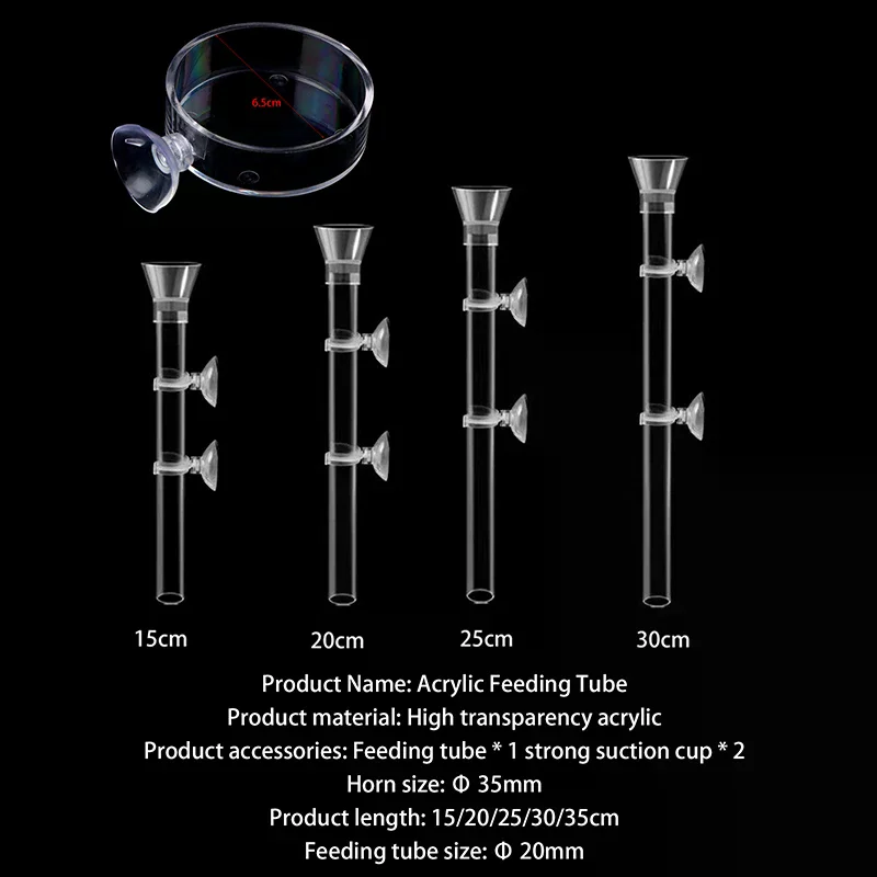 Acrylic Aquarium Feeder Tube Dish Transparent Fish Tank Shrimp Snail Shrimp Food Feeder Bowl Feeding Accessories thumbnail 6