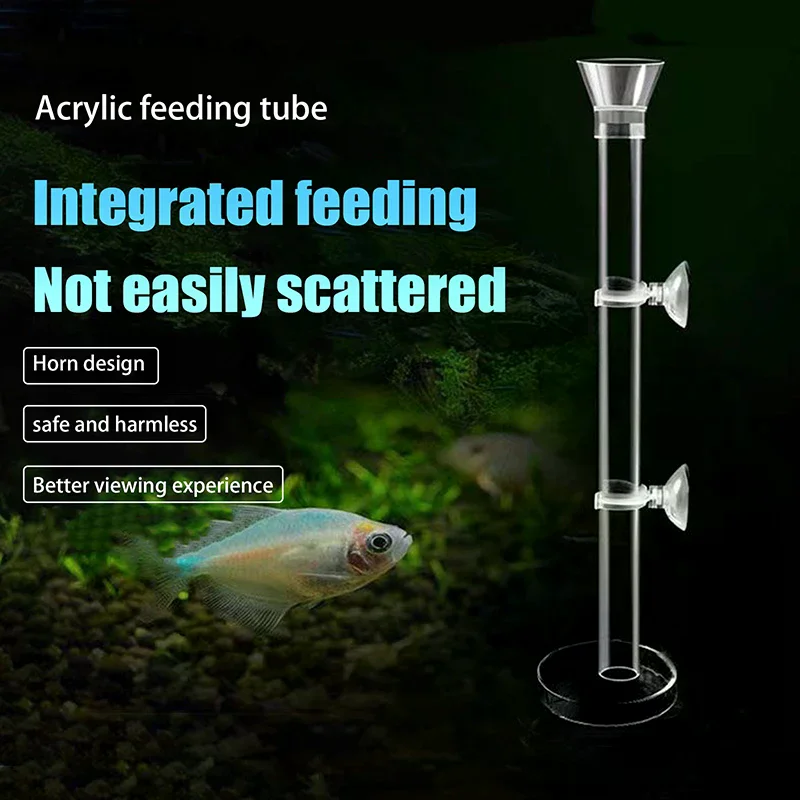Acrylic Aquarium Feeder Tube Dish Transparent Fish Tank Shrimp Snail Shrimp Food Feeder Bowl Feeding Accessories thumbnail 2