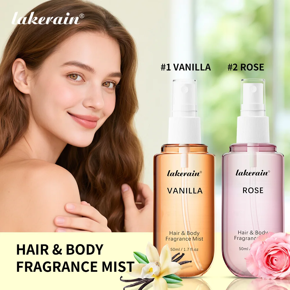 2 Pcs Vanilla Rose Fragrance Spray Hair & Body Fragrance Mist Fresh Long Lasting Fragrance Perfume Travel Size Freshener Spray thumbnail 2