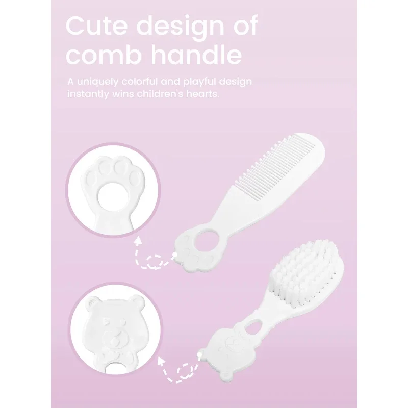 Baby Grooming Kit Baby Care Set BPA Free Cute Design Comb Brush Nail Clippers Scissors Safe Newborn Infant Grooming Tools thumbnail 4