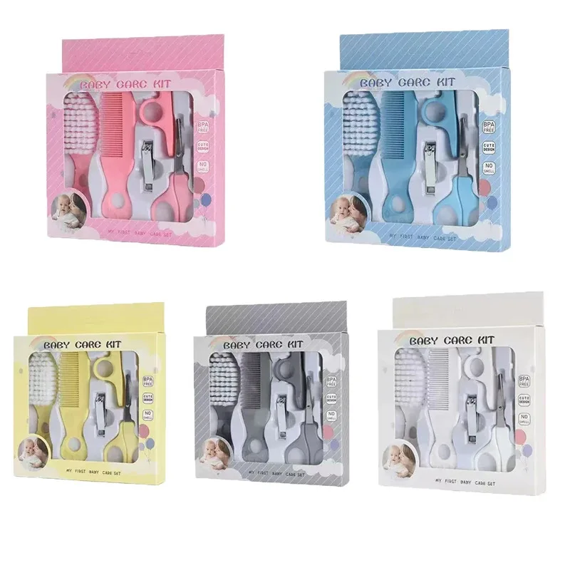 Baby Grooming Kit Baby Care Set BPA Free Cute Design Comb Brush Nail Clippers Scissors Safe Newborn Infant Grooming Tools thumbnail 2