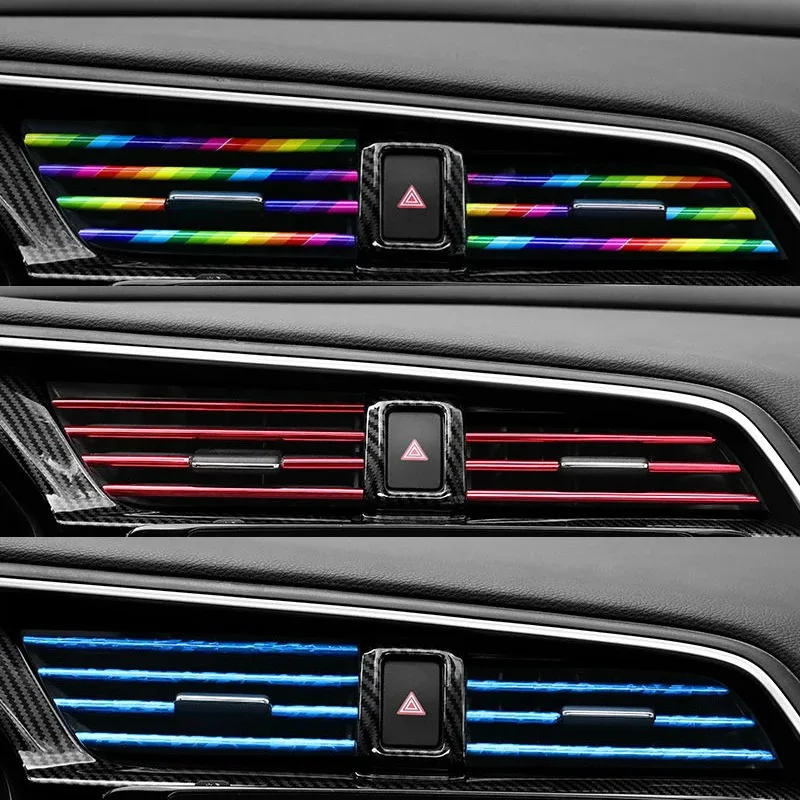 10 Pieces Car-styling Chrome Styling Moulding Car Air Vent Trim Strip Air Conditioner Outlet Grille Decoration U Shape thumbnail 5
