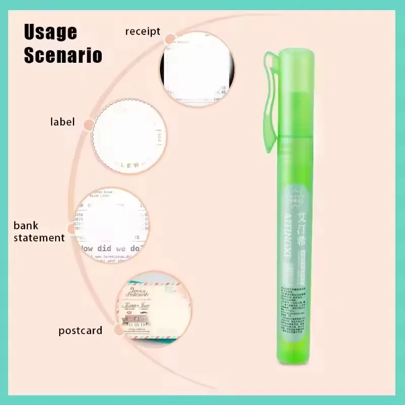 Thermal Paper Eraser Roller White out Correction Fluid Pocket Smear Coverer Tool for Document Package Bills thumbnail 4
