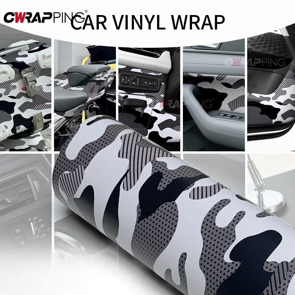 Off-Road Car Stickers Camo Car Wrap Black Camouflage Film Jeep Car Adhesive Vinyl Motorcycles Auto Outdoor Accessories thumbnail 3