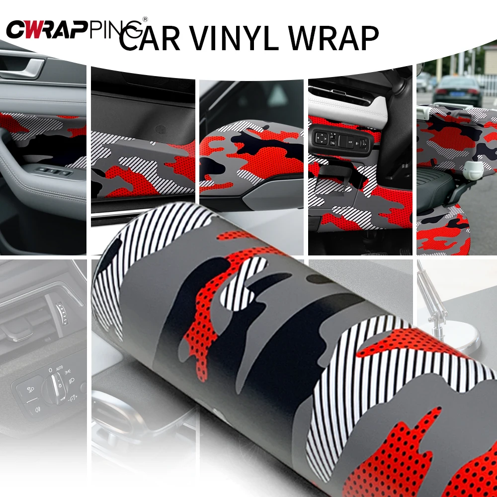 Auto Film PVC Vehicle Wrap Vinyl for Motorcycle Polka Dot Camo Car Stickers DIY Waterproof Car Wrapping Sticker Accessories