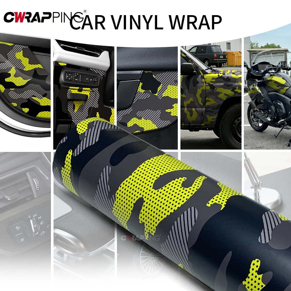 Polka Dot Camo Stickers for Car Wrapping Film DIY Vinyl Car Wrap Full Body Air Release Waterproof Motorcycle Helmet Accessories thumbnail 4