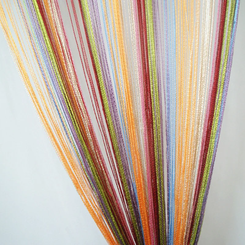 100x200cm String Curtain Multi-Color Wall Panel Fringe Window Room Divider Tassel Screen for Home Door Curtain Decor thumbnail 2