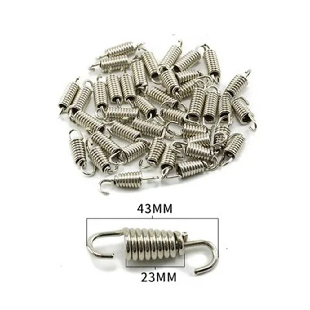 2PC Universal Motorcycle Exhaust Spring Hooks Stainless Steel Exhaust Front Middle Link Pipe Rotatable Metal Springs thumbnail 2
