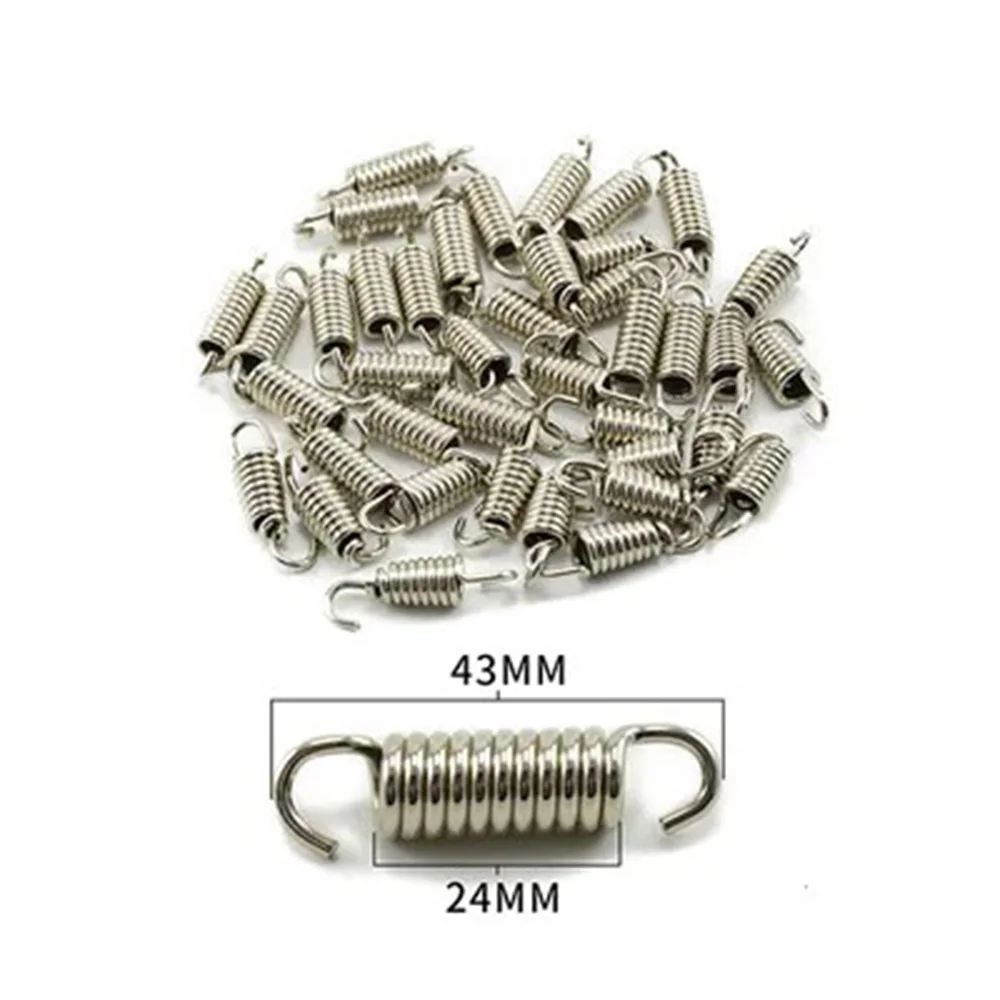 2PC Universal Motorcycle Exhaust Spring Hooks Stainless Steel Exhaust Front Middle Link Pipe Rotatable Metal Springs thumbnail 3