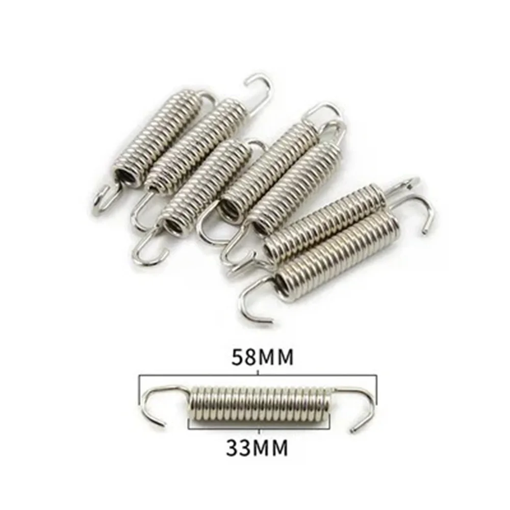 2PC Universal Motorcycle Exhaust Spring Hooks Stainless Steel Exhaust Front Middle Link Pipe Rotatable Metal Springs thumbnail 5