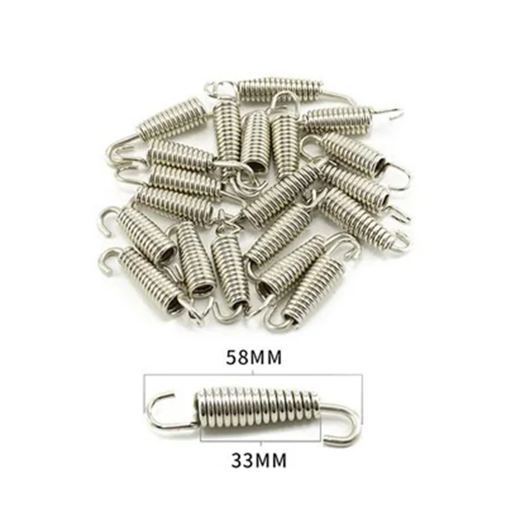 2PC Universal Motorcycle Exhaust Spring Hooks Stainless Steel Exhaust Front Middle Link Pipe Rotatable Metal Springs thumbnail 6