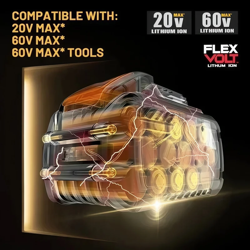 New Dewalt 60V 9.0Ah Battery Compatible with DCB200 DCB204 DCB205 DCF880 DCF885 Impact Drivers. thumbnail 2