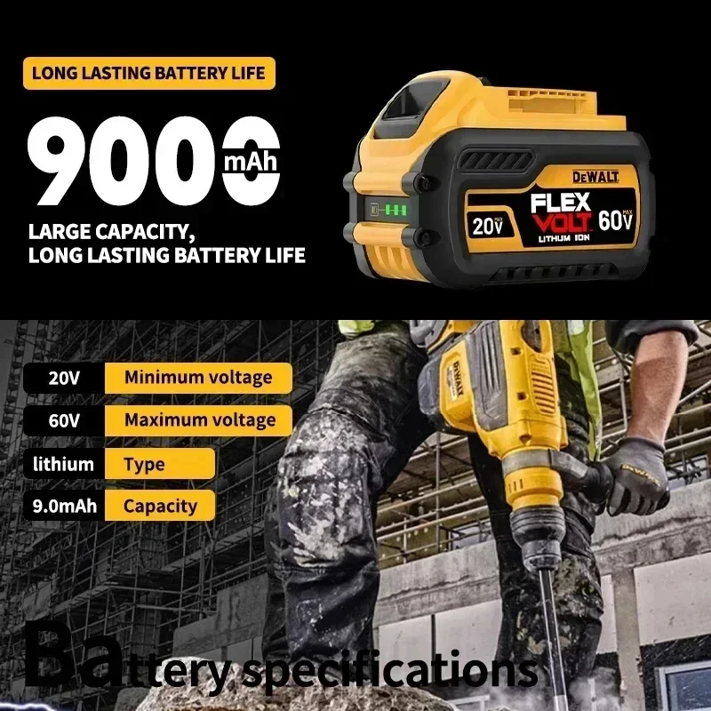 New Dewalt 60V 9.0Ah Battery Compatible with DCB200 DCB204 DCB205 DCF880 DCF885 Impact Drivers. thumbnail 5