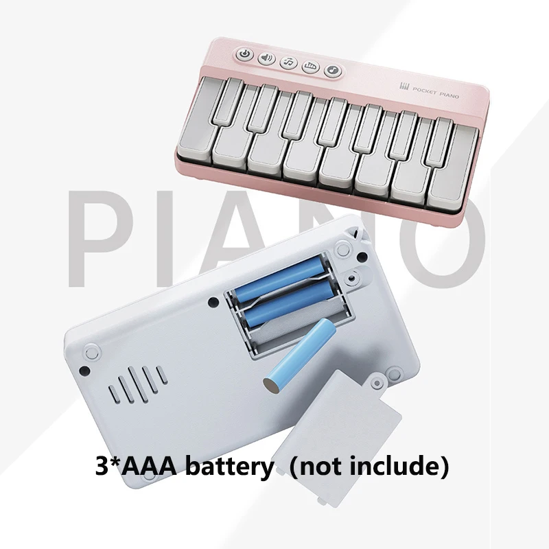 Kids Pocket Piano 7 Colors LED Light Electronic Organ Keyboard Child Musical Instrument Playable Beginner Multi-functional Piano thumbnail 5