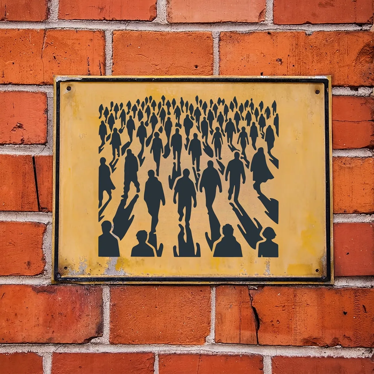 Reusable 11.8*11.8 Inches Stencil The Dystopian Crowd for Painting with Paint Brush Drawing Templates for Crafts Wall Art Furnit thumbnail 2