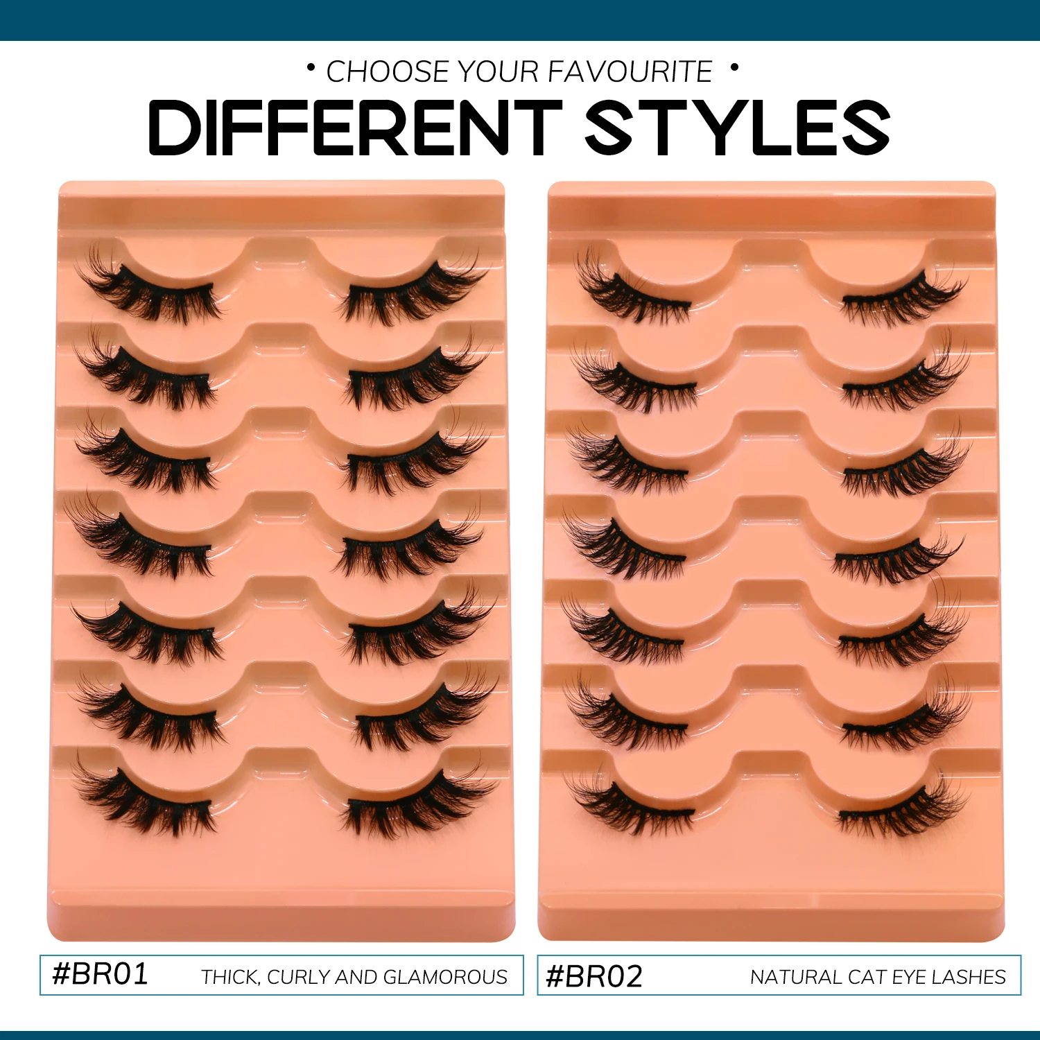 VELTRINAY Half Lashes Natural Cat Eye Eyelashes Wispy False Eyelashes 3D Volume Strip Natural Lashes Fake Eyelashes Makeup thumbnail 5