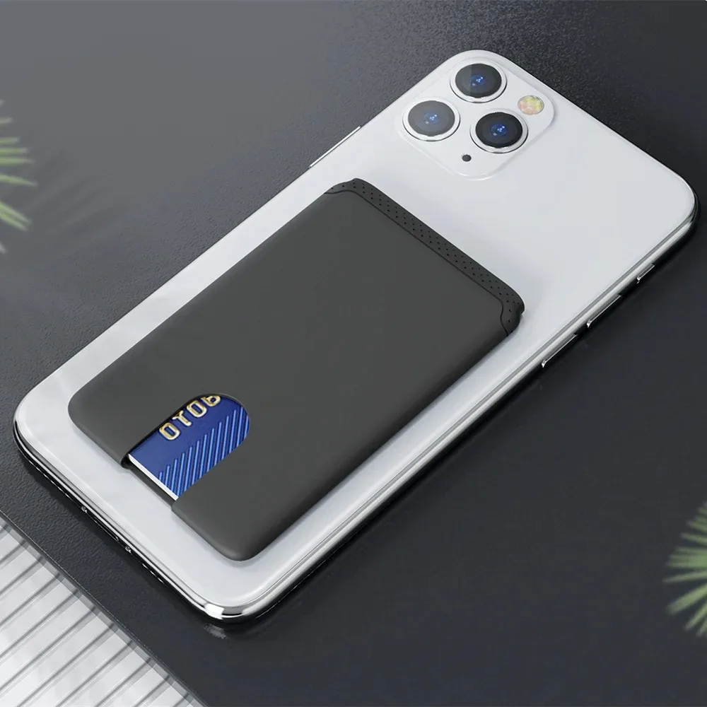 Silicone Lightweight Cardholder, Shockproof, 3M Adhesive, Soft Mobile Wallet Easy-to-push Universal Phone Case