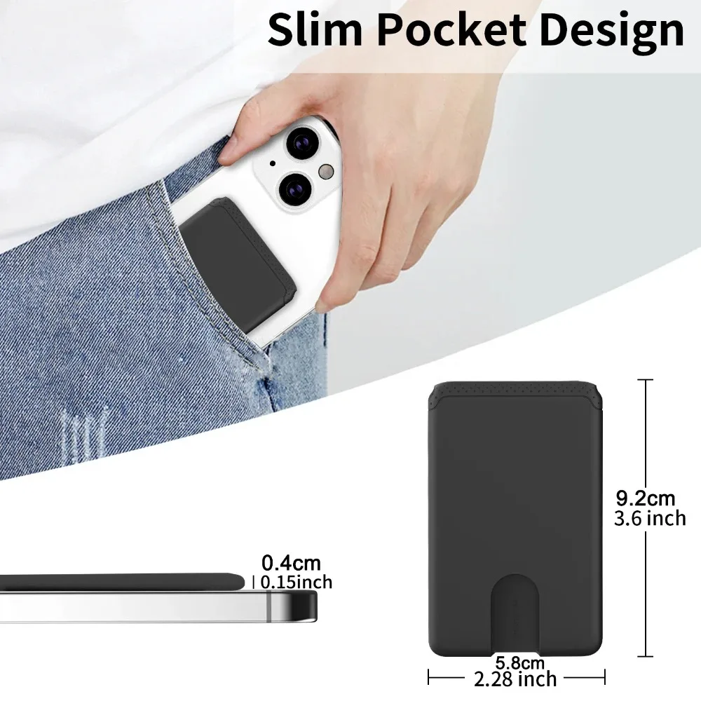 Silicone Lightweight Cardholder, Shockproof, 3M Adhesive, Soft Mobile Wallet Easy-to-push Universal Phone Case thumbnail 4