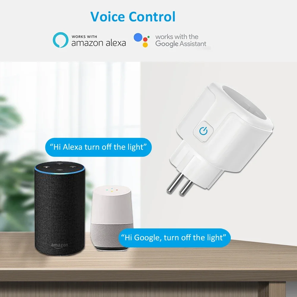 EU Smart Plug WiFi Socket 16A 20A Compatible Power Monitor Timing Function Voice Control With Alexa Google Home thumbnail 3