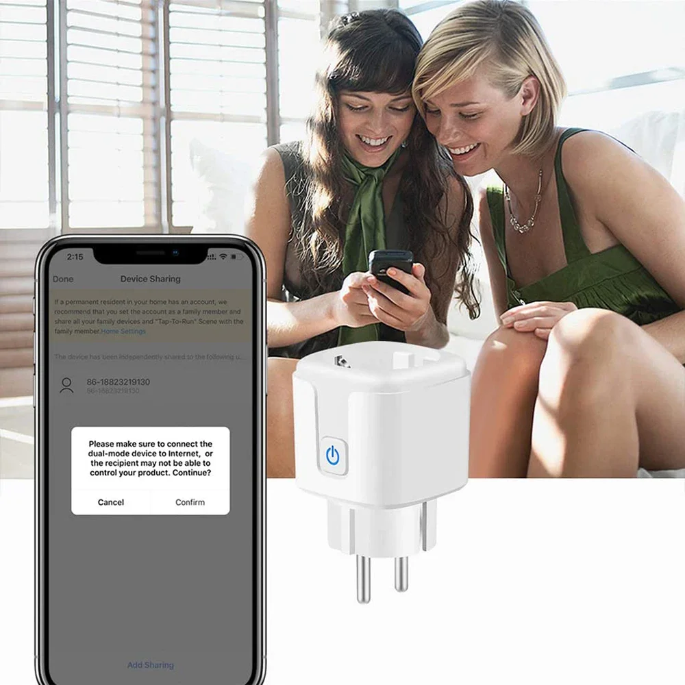 EU Smart Plug WiFi Socket 16A 20A Compatible Power Monitor Timing Function Voice Control With Alexa Google Home thumbnail 6