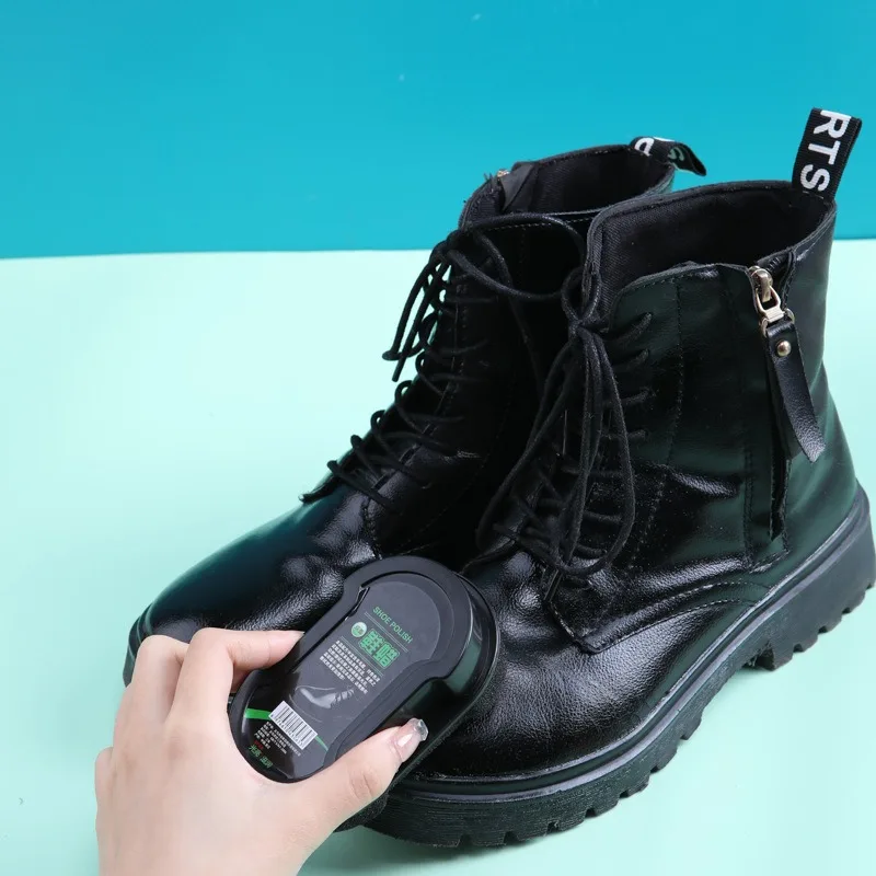 Shoe Polish Colorless Universal Brightening Maintenance Care Cleaning Shoe Wax Brush Double-Sided Sponge Shoe Cleaning Tool thumbnail 2