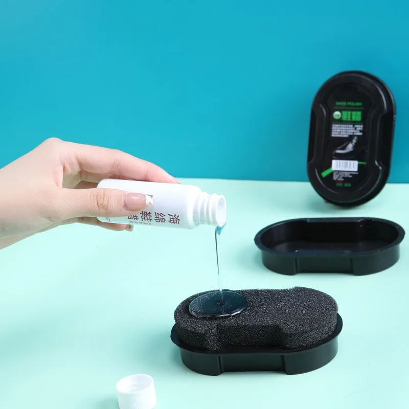 Shoe Polish Colorless Universal Brightening Maintenance Care Cleaning Shoe Wax Brush Double-Sided Sponge Shoe Cleaning Tool thumbnail 3