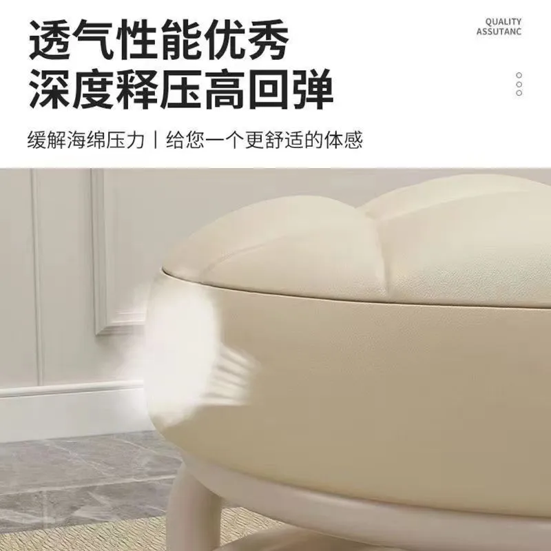 Pulley, Low Stool, Universal Wheel, Small Stool, Seat with Wheels, CHILDREN'S Multi-functional Shoe Changing Stool, round Stool thumbnail 2