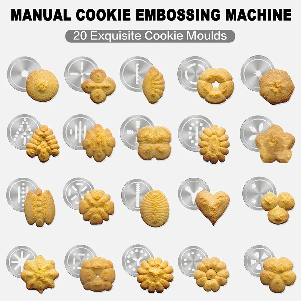 Cookie Press Gun Kit  Aluminum Cookie Churros Maker Christmas Spritz Cookie Press Gun 10/20 Cookie Discs and 4 Icing Nozzles thumbnail 2