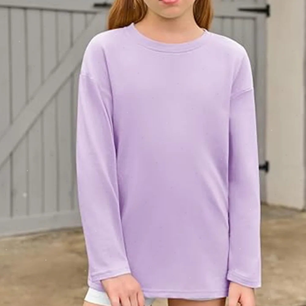 Girls Boys Long Sleeve T-Shirts Casual Kids Pure Cotton O-neck Solid Tee Tops Spring Blouse T Shirt for Teens Girl Clothes 3-14Y thumbnail 5