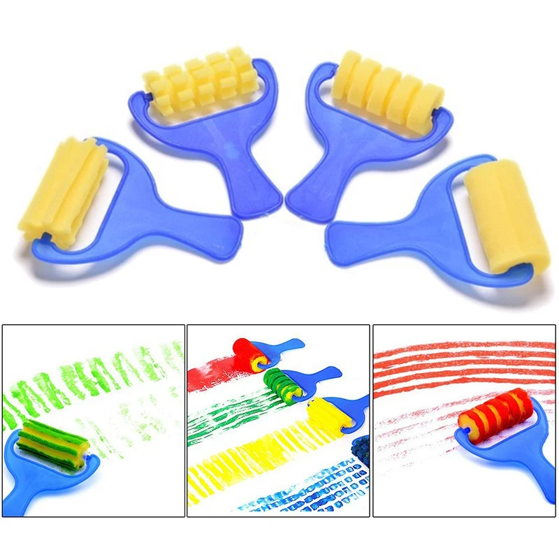 12-48PCS/Set Sponge Painting Brush DIY Fun Graffiti Decorating Gadget Colorful Stamp Brush Drawing Tool Handmade Brush Stick ZYF thumbnail 5