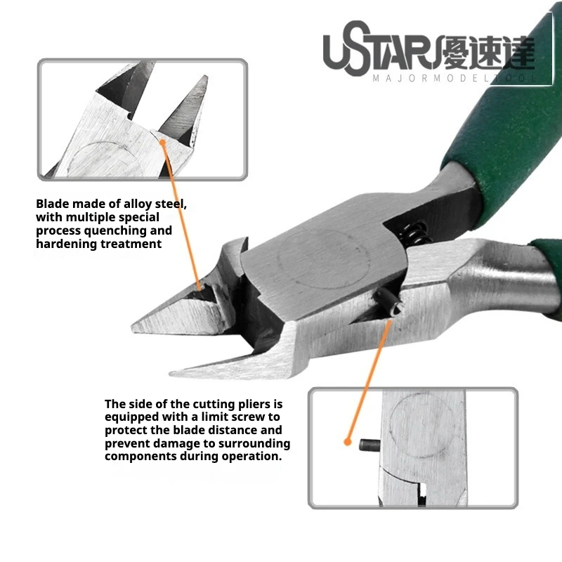 Ustar UA-91340 Precision Double-edge Cutting Pliers Nippers for Assembly Hobby Model Assembling Model Building Plier DIY Tools thumbnail 3