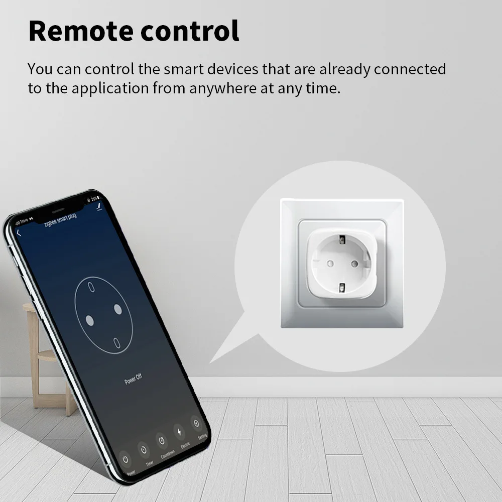 Tuya Zigbee3.0 Smart Socket European Plug 16A/20A with Power Metering Alexa Voice Mobile APP Remote Control Google Home thumbnail 4