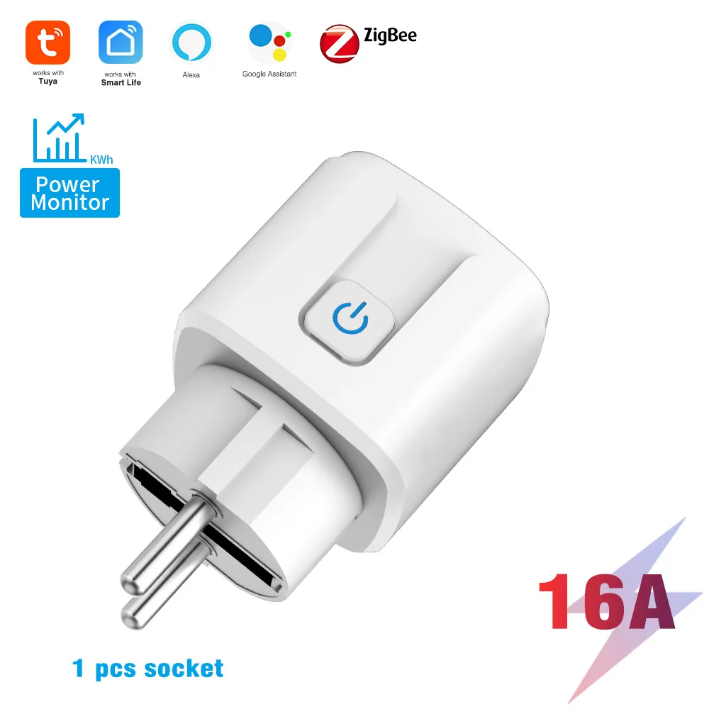 Tuya Zigbee3.0 Smart Socket European Plug 16A/20A with Power Metering Alexa Voice Mobile APP Remote Control Google Home thumbnail 6