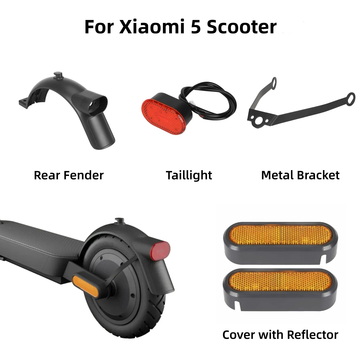 For Xiaomi 5 Scooter Parts Various Replacement Parts For Mijia Mi5 Electric Scooter Rear Fender Motor Decorative Cover Parts thumbnail 3