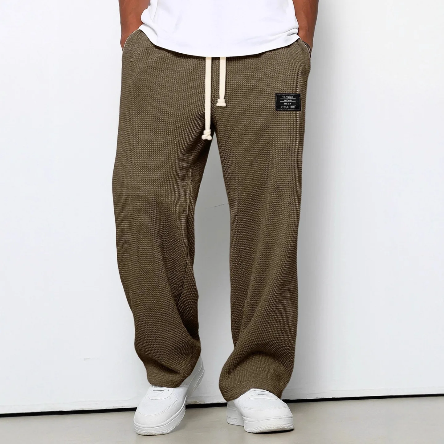 Men's Stretch Straight-Leg Sweatpants Spring-Autumn Fashion Loose-Fitting Wide-Leg Casual Pants for Sports And Leisure thumbnail 2