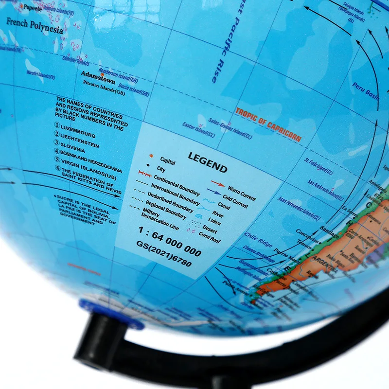 1pc Educational Globe for Teaching, HD English World Map with 360° Rotation, Standard Desktop Geography Learning Tool thumbnail 3