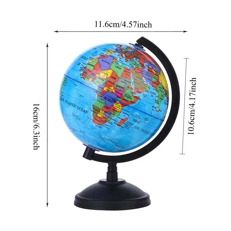 1pc Educational Globe for Teaching, HD English World Map with 360° Rotation, Standard Desktop Geography Learning Tool thumbnail 2