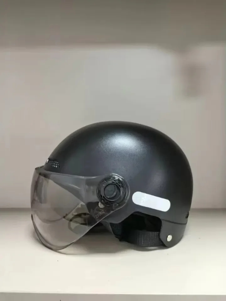 Motorcycle Helmet Vintage Black with Goggles Men Women For Ebike Cycling Urban Commuter thumbnail 4