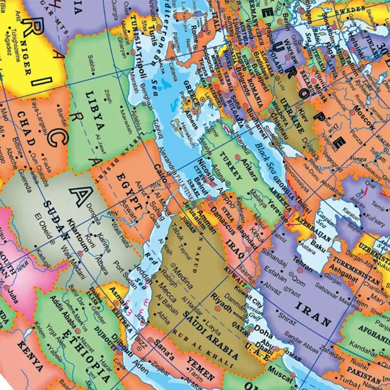 1pc Classroom Teaching Globe Set, HD English World Map with 360° Swivel Base, Standard Geography Resource for Schools thumbnail 3