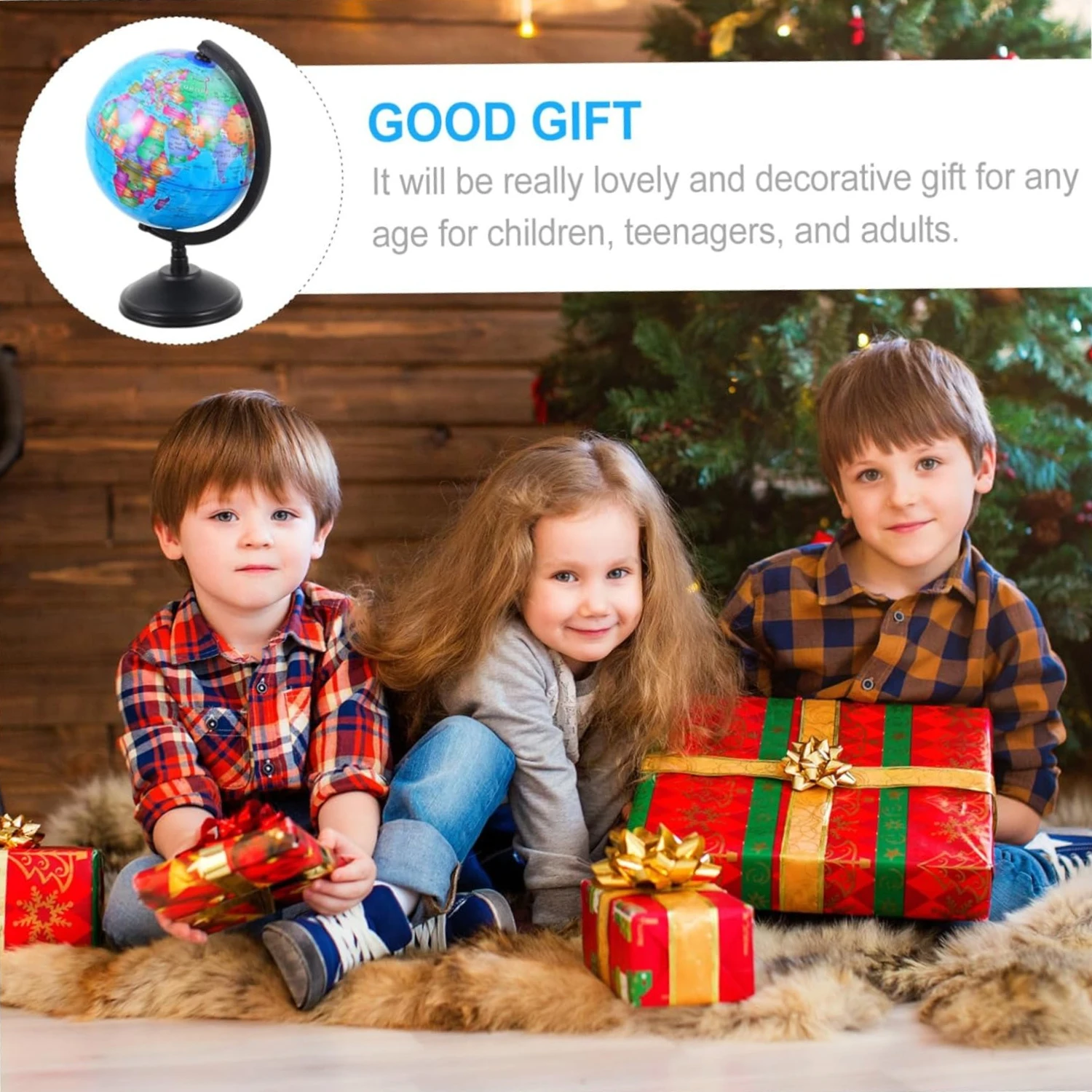 1pc Classroom Teaching Globe Set, HD English World Map with 360° Swivel Base, Standard Geography Resource for Schools thumbnail 6