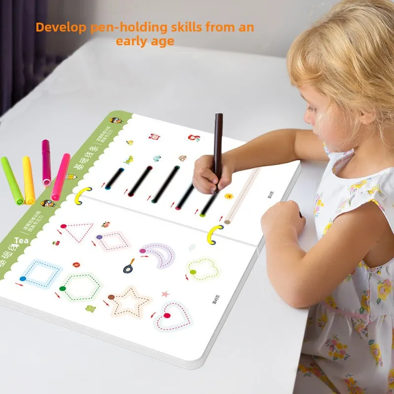 Toddler Pen Control Training Workbook Baby Magical Tracing Practice Copybook Reusable Writing Drawing Educational Picture Books thumbnail 3