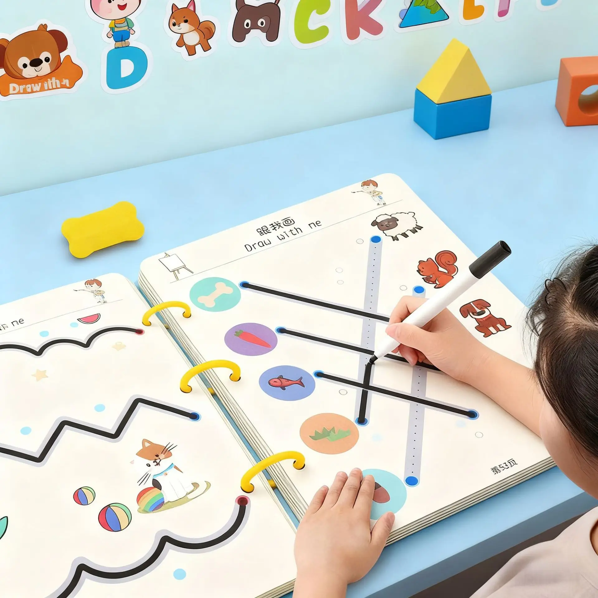 Toddler Pen Control Training Workbook Baby Magical Tracing Practice Copybook Reusable Writing Drawing Educational Picture Books