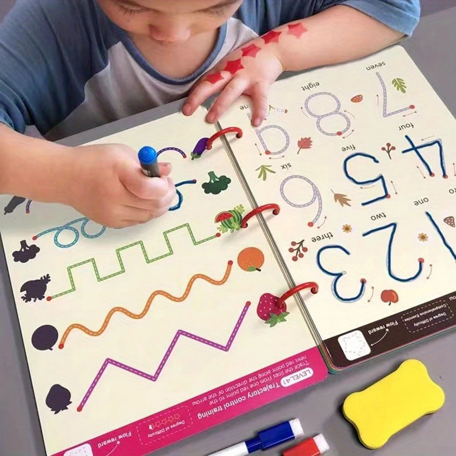 Toddler Pen Control Training Workbook Baby Magical Tracing Practice Copybook Reusable Writing Drawing Educational Picture Books thumbnail 5