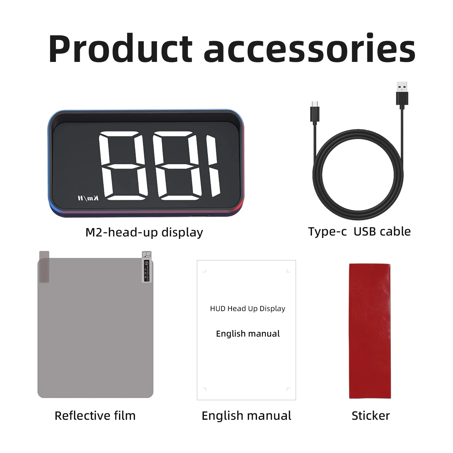 HD Car Head up Display M2 GPS Speedometer KM/H Digital HUD Windshield Projector Universal Auto Electronics Accessory thumbnail 6